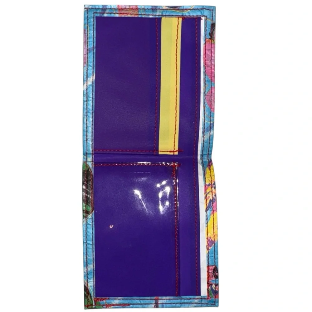 Vintage 90s NHL Kids Multicolor Blue Pink Wallet